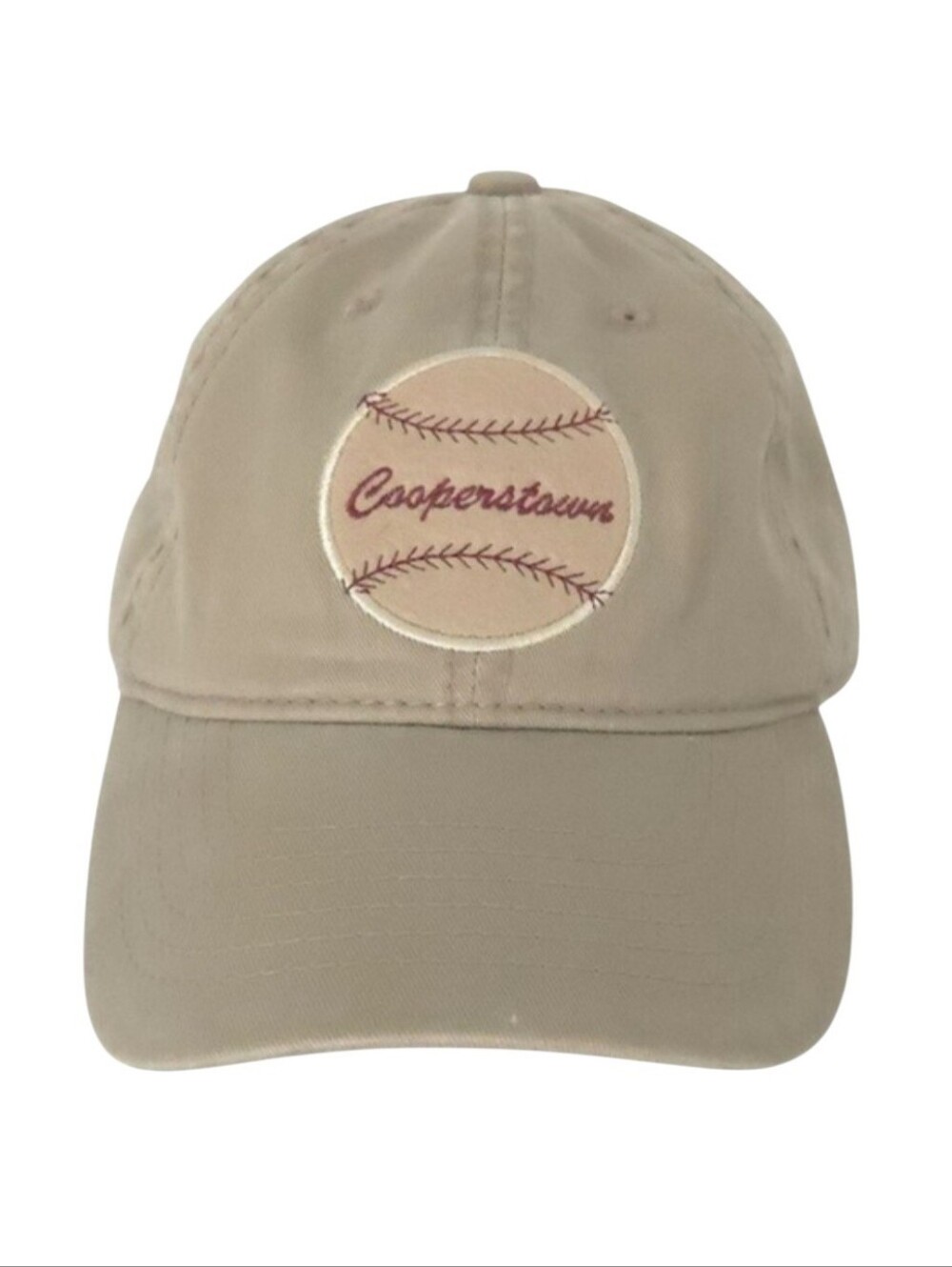 Cooperstown NY Tan Beige‎ Brown "Home of Baseball" Cap Hat